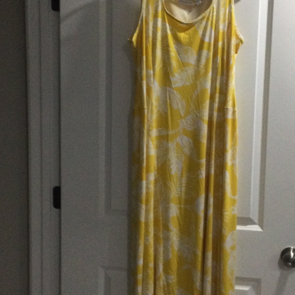 Yellow Floral Sleeveless Dress